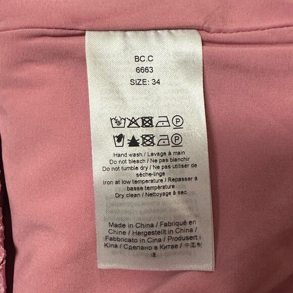 GANNI Stretch Jacquard V Neck Mini Dress in Orchid Smoke Pink Size 34 2 - Picture 14 of 15